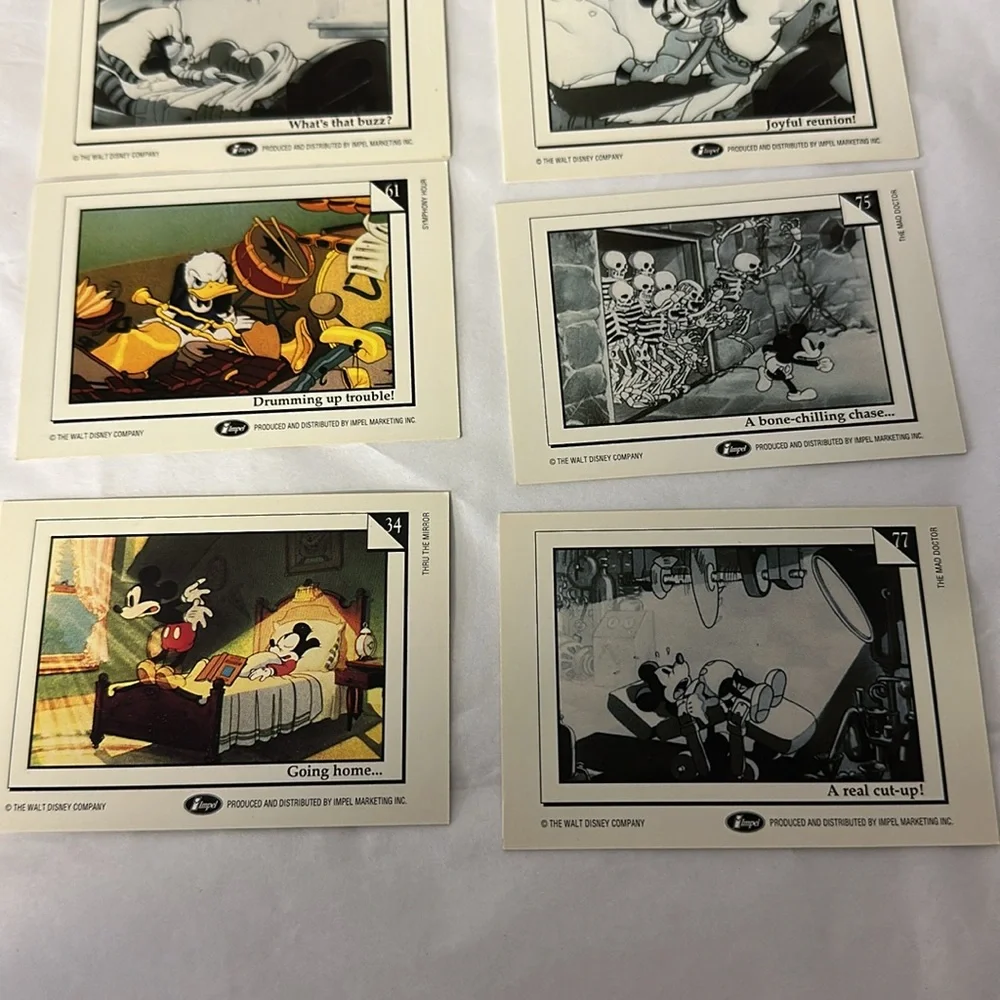 Vintage 1991 Impel Disney Favorite Stories Collectible Trading Cards 8 Cards
